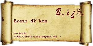 Bretz Ákos névjegykártya